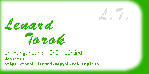 lenard torok business card